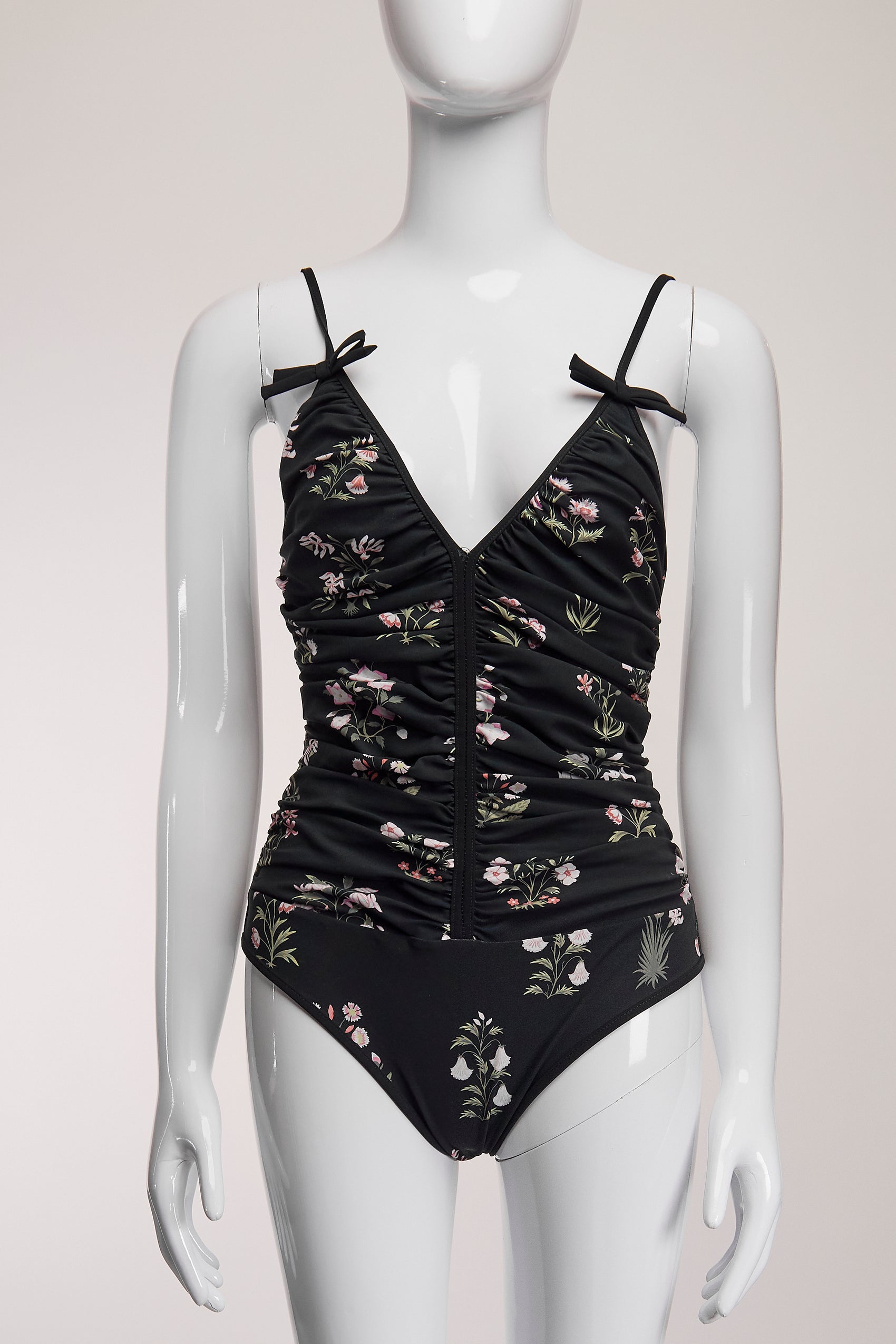 Giambattista Valli Black Floral One Piece Bathing Suit IT40 FR36