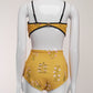 Giambattista Valli Yellow Floral Two-Piece Bathing Suit IT44 FR40