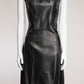 Prada Black Leather Dress IT42 FR38