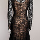 Oscar de la Renta Black Lace with Nude Sewn in Slip US6