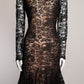 Oscar de la Renta Black Lace with Nude Sewn in Slip US6