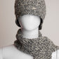 Chanel Silver and White with Sequin Detail Hat & Scarf Set