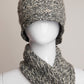 Chanel Silver and White with Sequin Detail Hat & Scarf Set