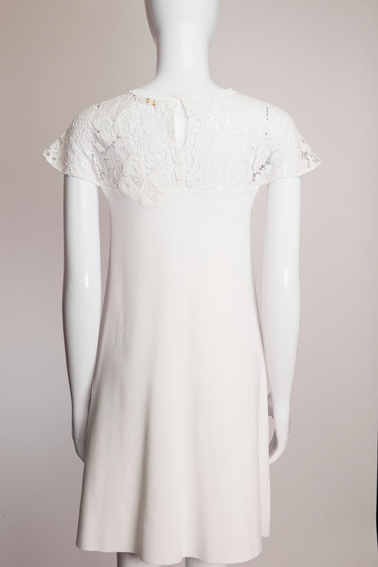 Valentino Spa Lace Top Mini Dress with Embroidered Butterflies XS