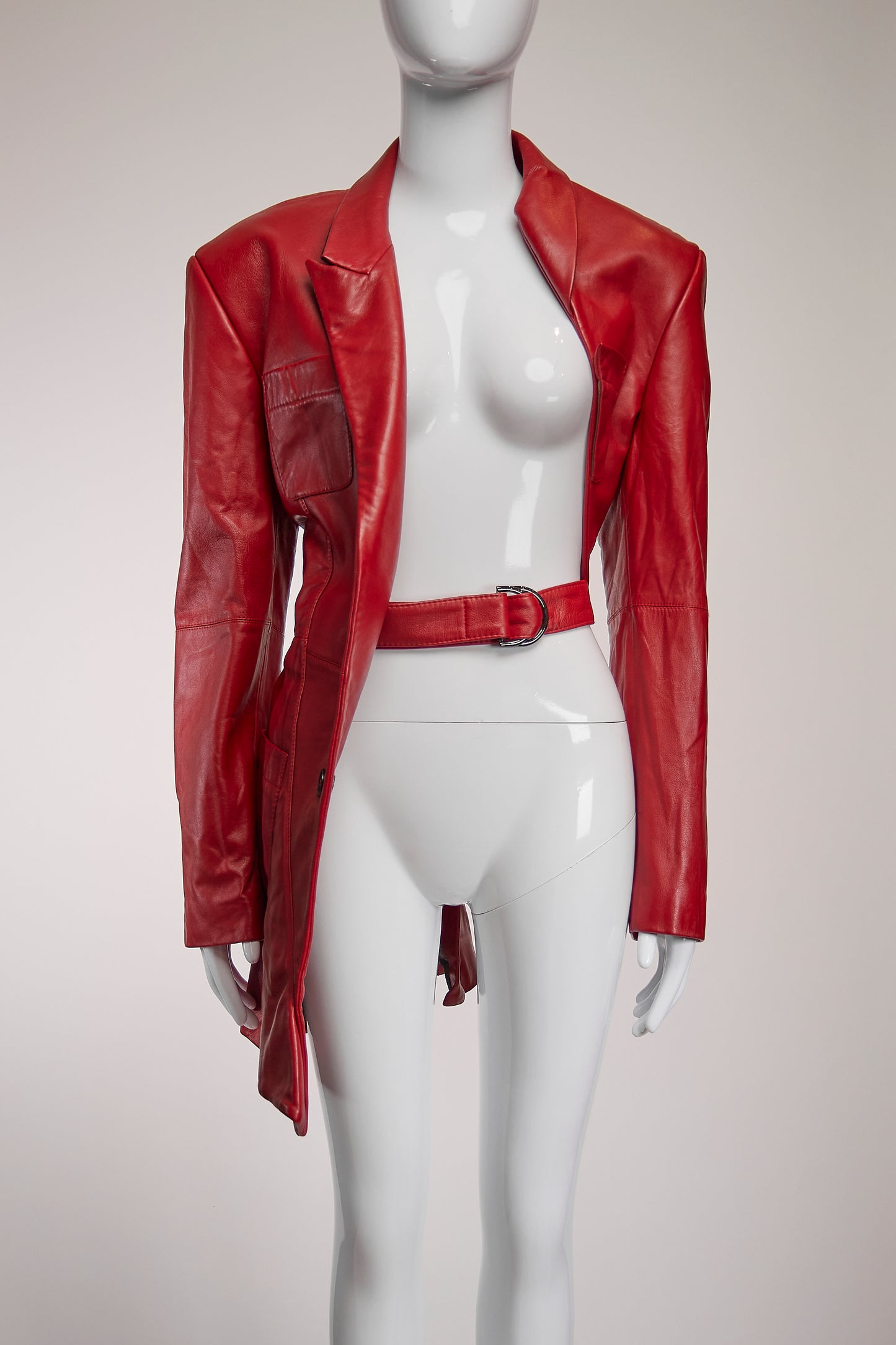 Situationist Red Leather Jacket FR36 IT40