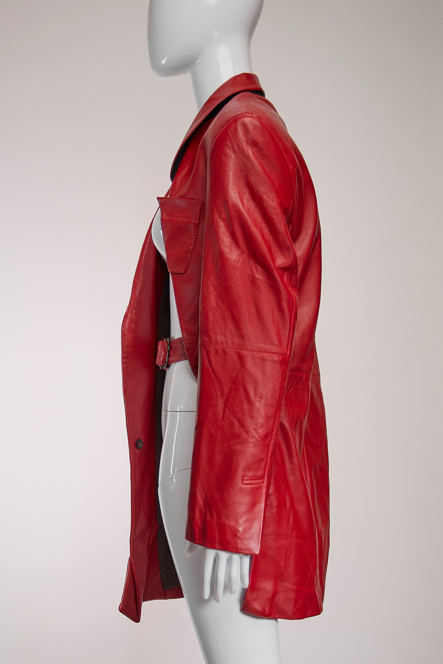 Situationist Red Leather Jacket FR36 IT40