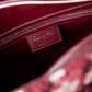 Dior Lady Dior Large Bag Tweed Braided Leather Bordeaux Handbag Tote Logo Charm