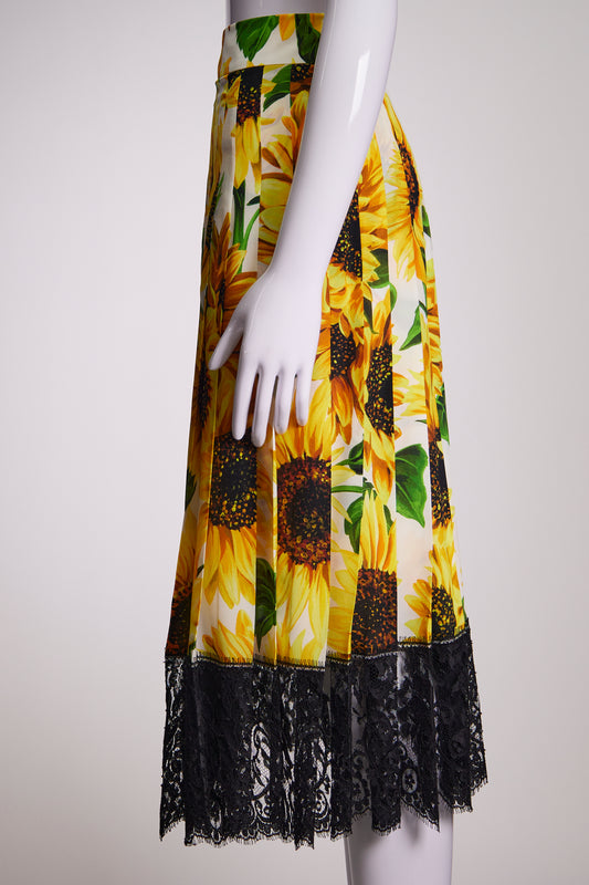 Dole & Gabbana Sunflower Skirt IT42 FR38