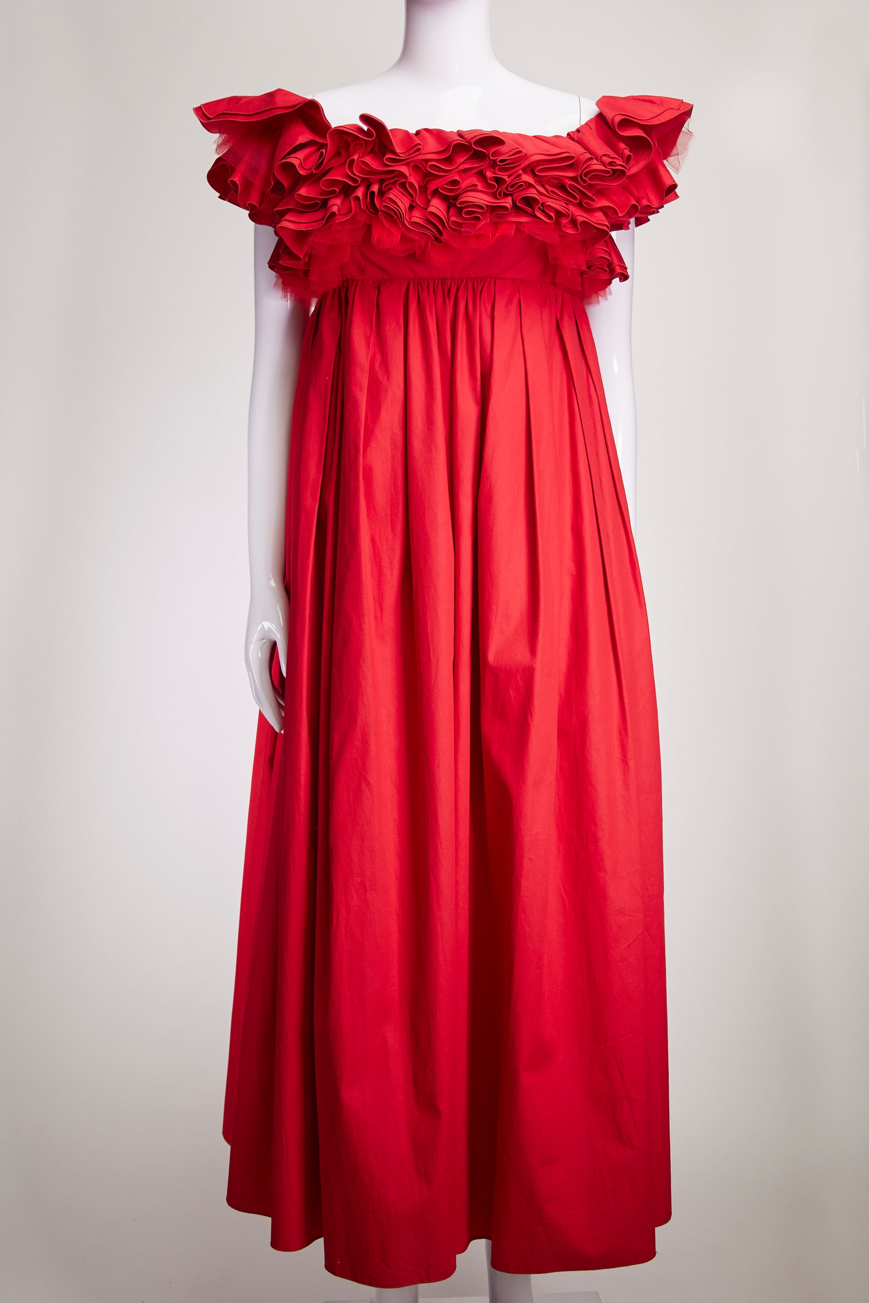 Giambattista Valli Red Ruffle Top Dress IT44 FR40