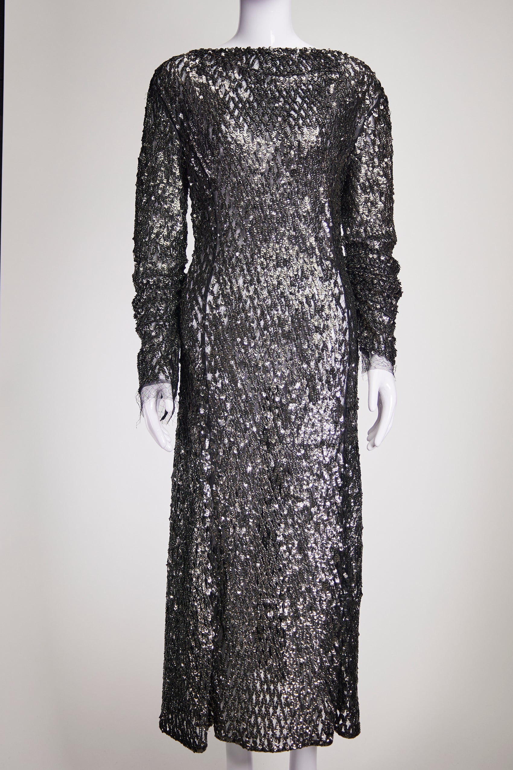 Nina Ricci Sequin Long Sleeve Dress IT 44