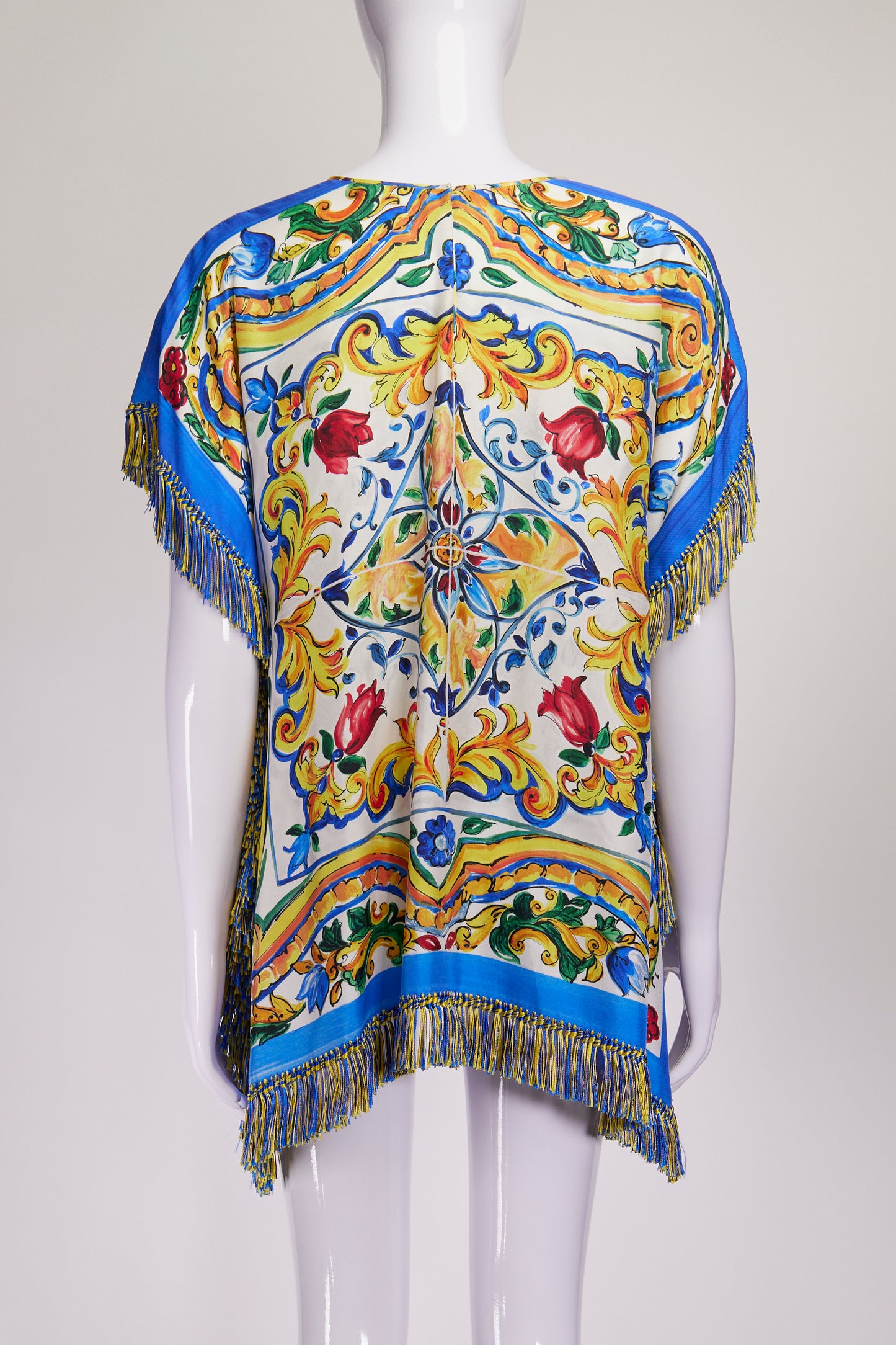 Dolce & Gabbana Patterned Fringe Poncho IT38 FR34