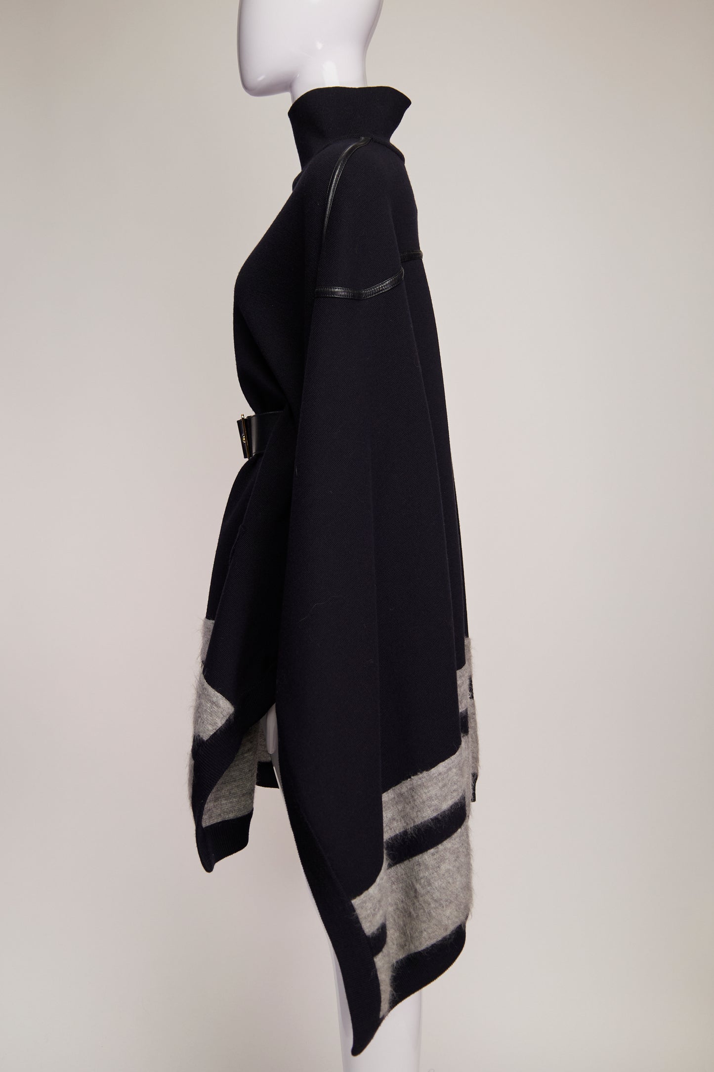 Salvatore Ferragamo Wool Poncho with Belt S