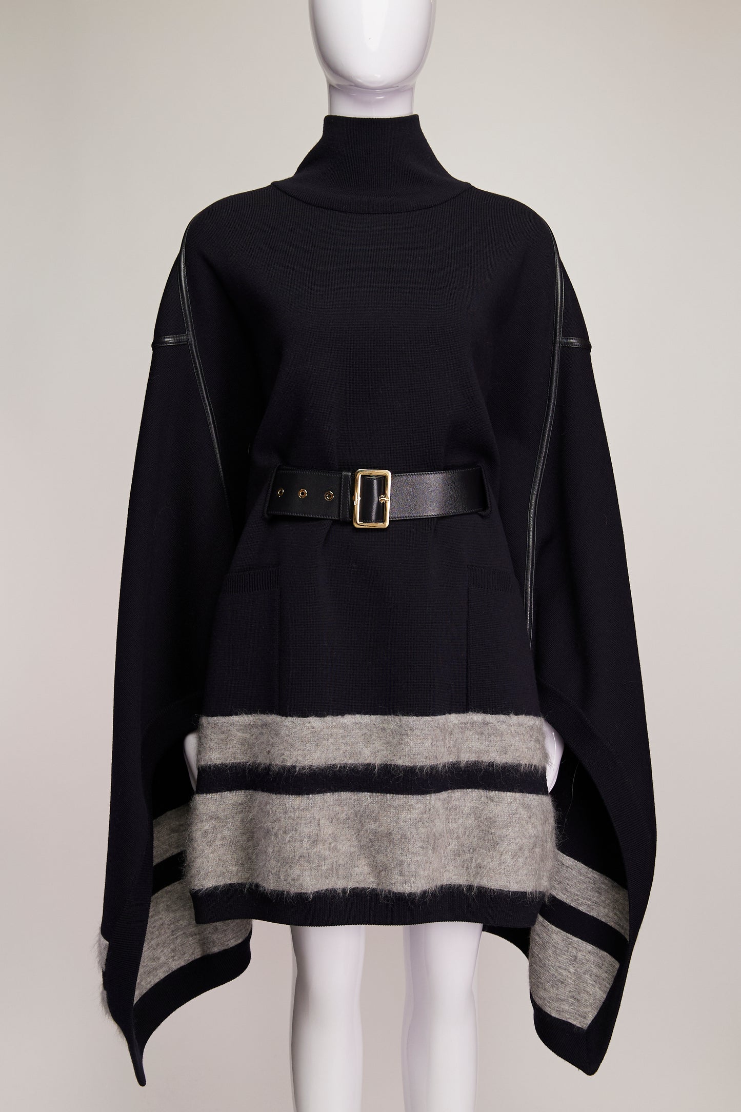 Salvatore Ferragamo Wool Poncho with Belt S