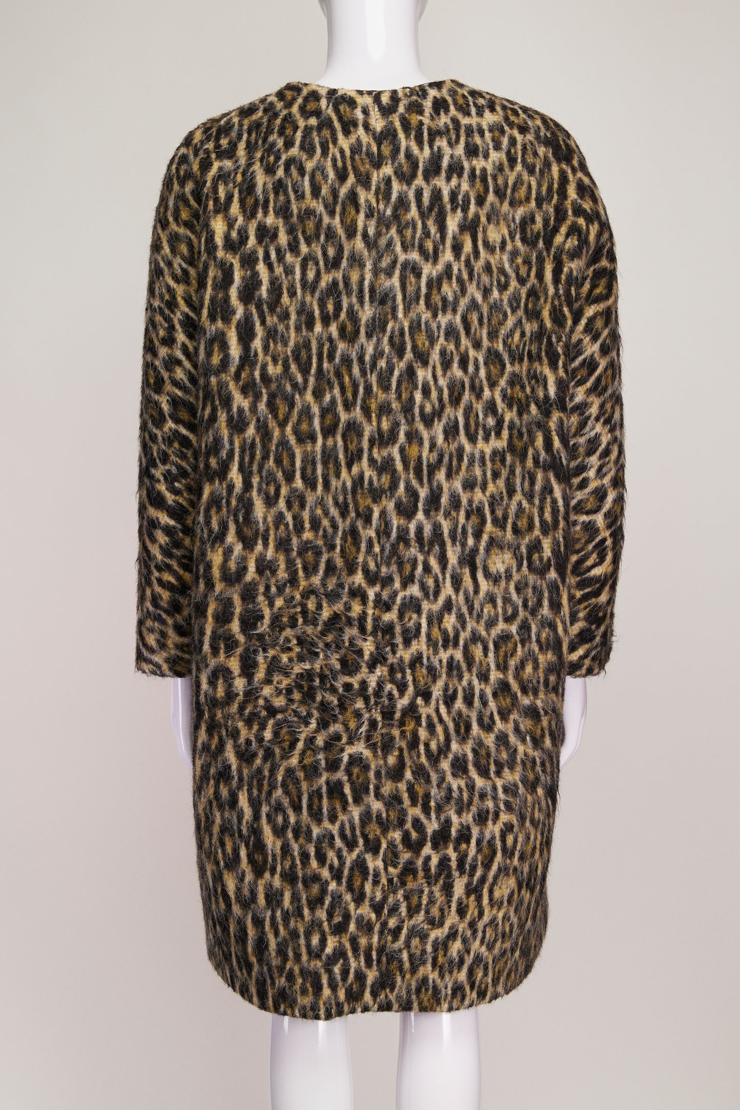 Smythe Animal Print Collarless Coat S