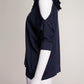 Brunello Cucinelli Navy With Ruffled Shoulder Top XS