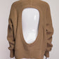 Peter Do Brown Open Back Crewneck Sweater XS