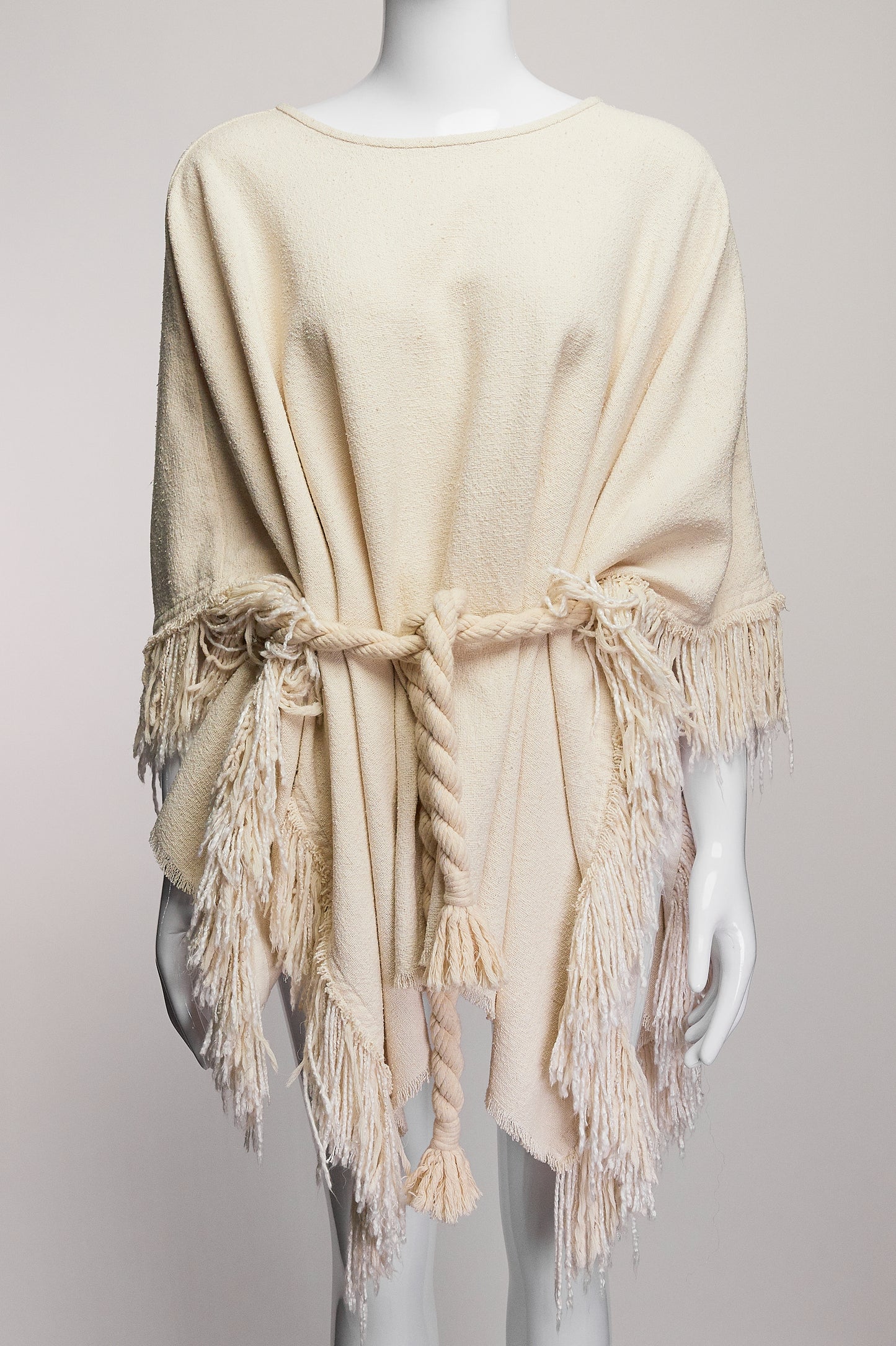 Isabel Marant Cream Fringe Poncho S