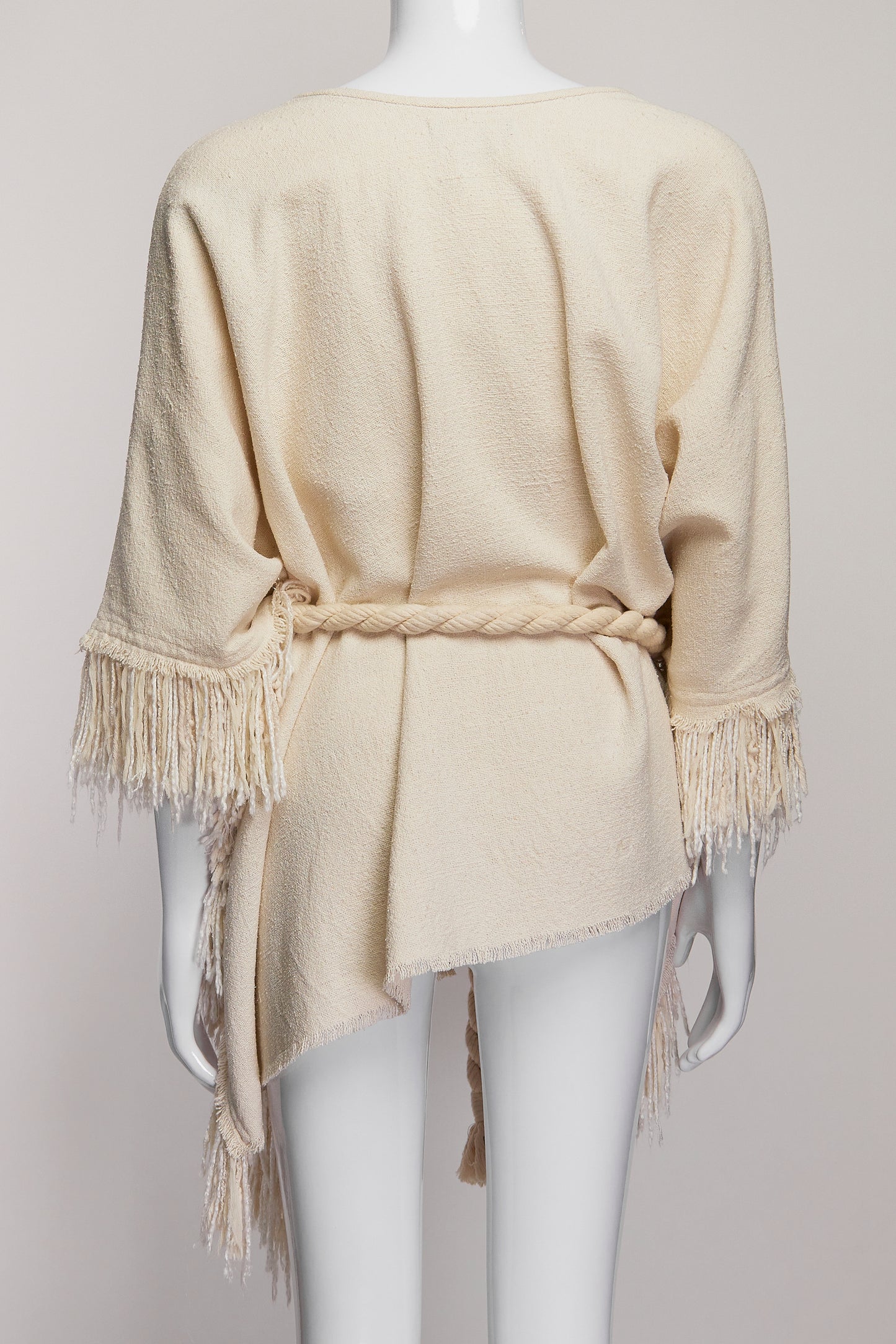 Isabel Marant Cream Fringe Poncho S