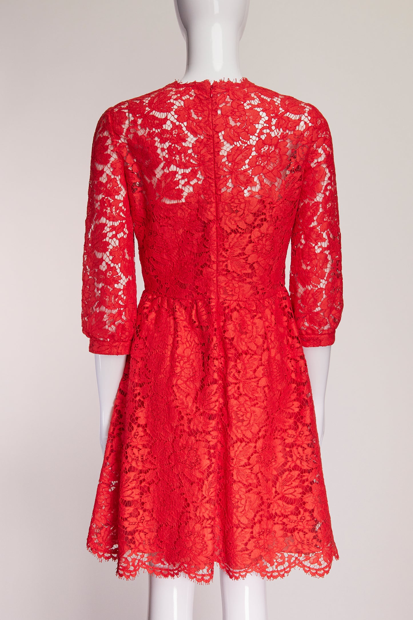 Valentino Red Lace Mini Dress