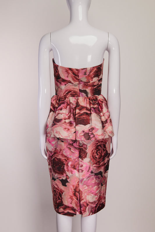 Wayne Clark Strapless Floral Mini Dress US4