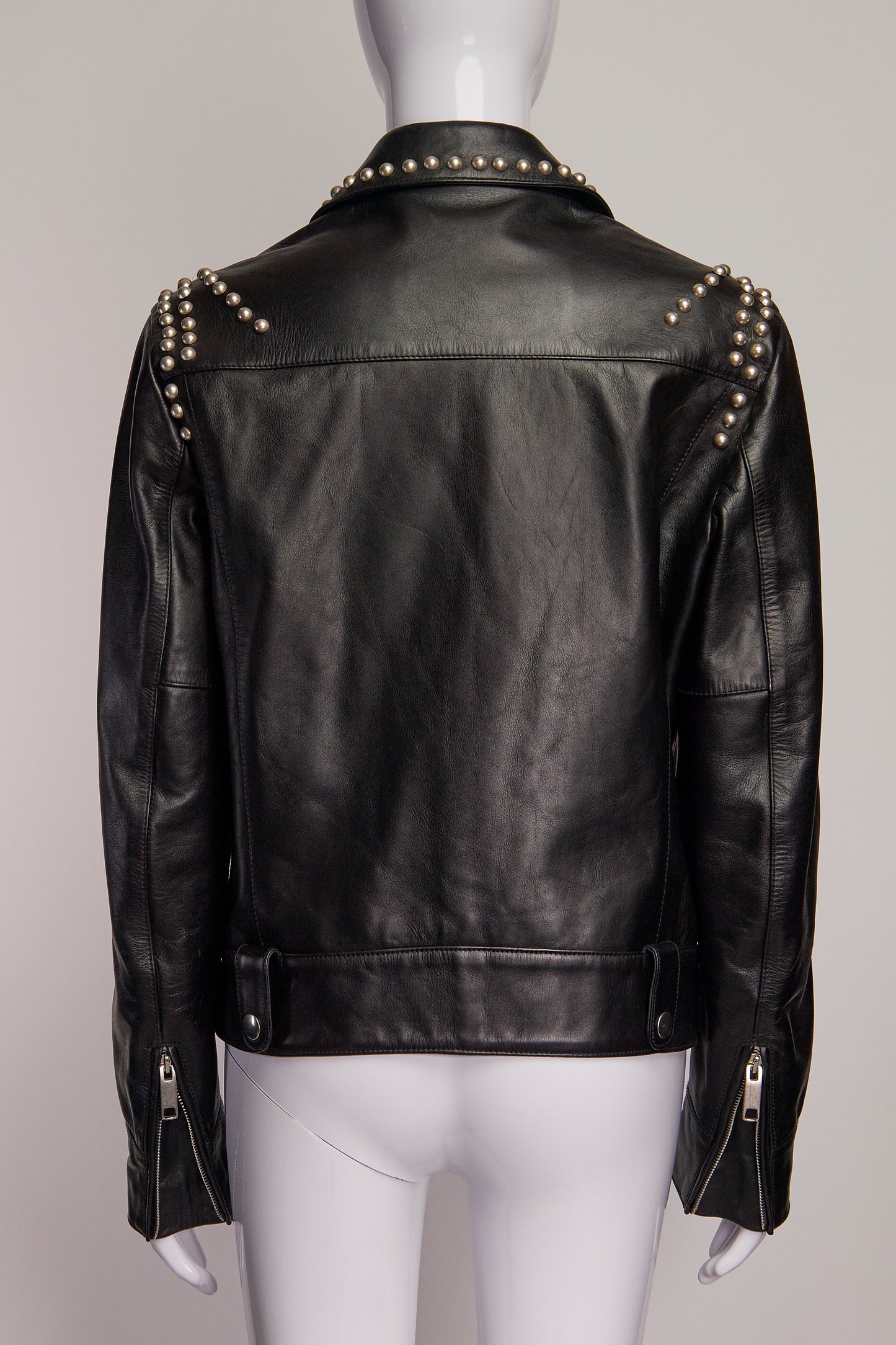 Marc Jacobs Leather Jacket with Silver Grommets IT46 FR42