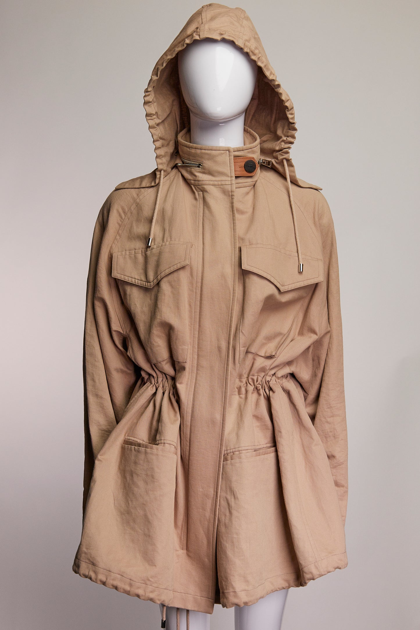 Loewe Beige Hooded Jacket FR36 IT40