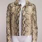 Michael Kors Collection Snakeskin Print Leather Jacket US4