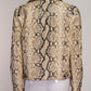 Michael Kors Collection Snakeskin Print Leather Jacket US4