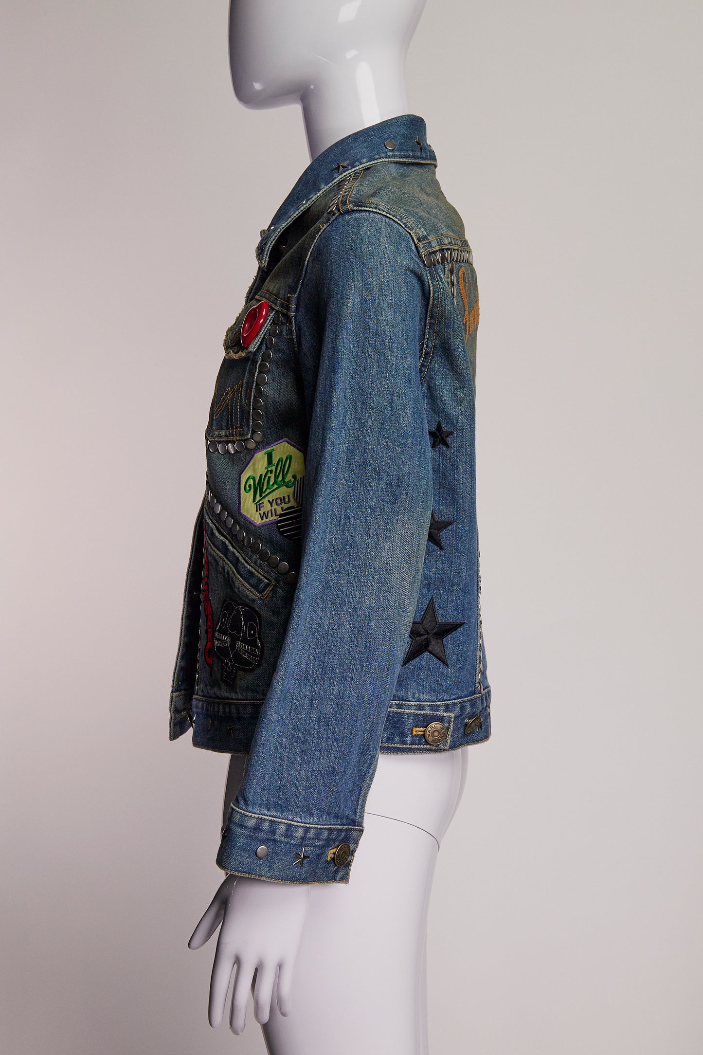 Marc Jacobs Patchwork and Grommets Denim Jacket M