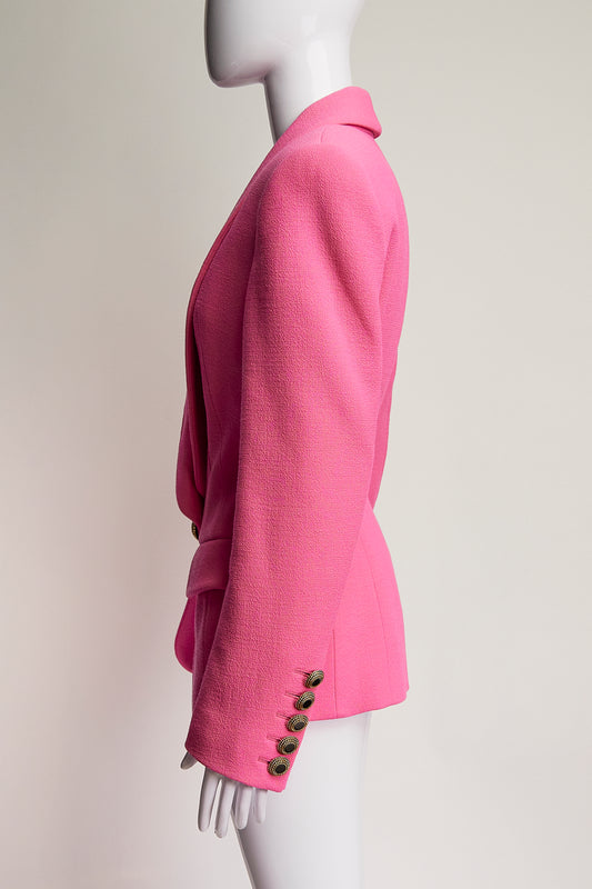 Alexandre Vauthier Pink Blazer with Shoulder Pads FR34 IT38