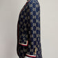 Gucci Navy, Red & White Monogram Blazer S