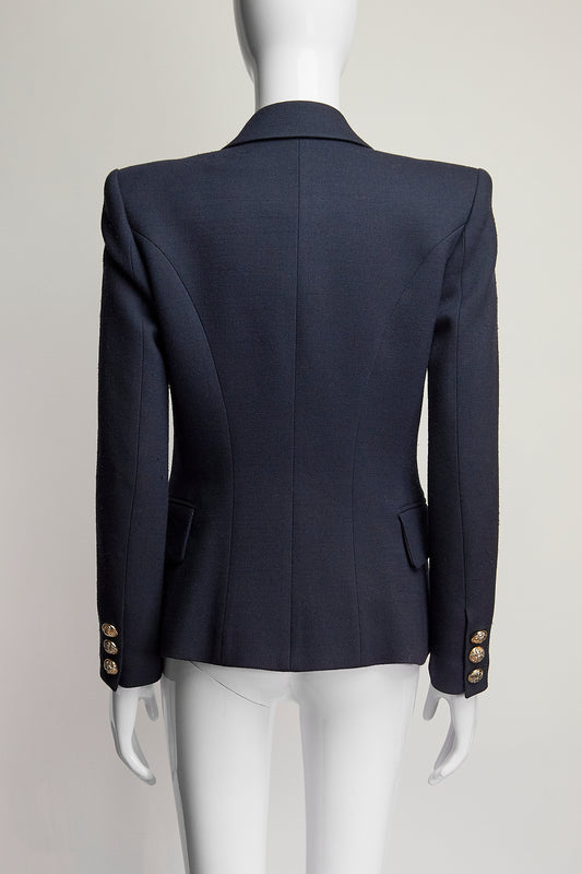 Balmain Navy Double Breasted Blazer FR38 IT42