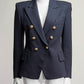 Balmain Navy Double Breasted Blazer FR38 IT42