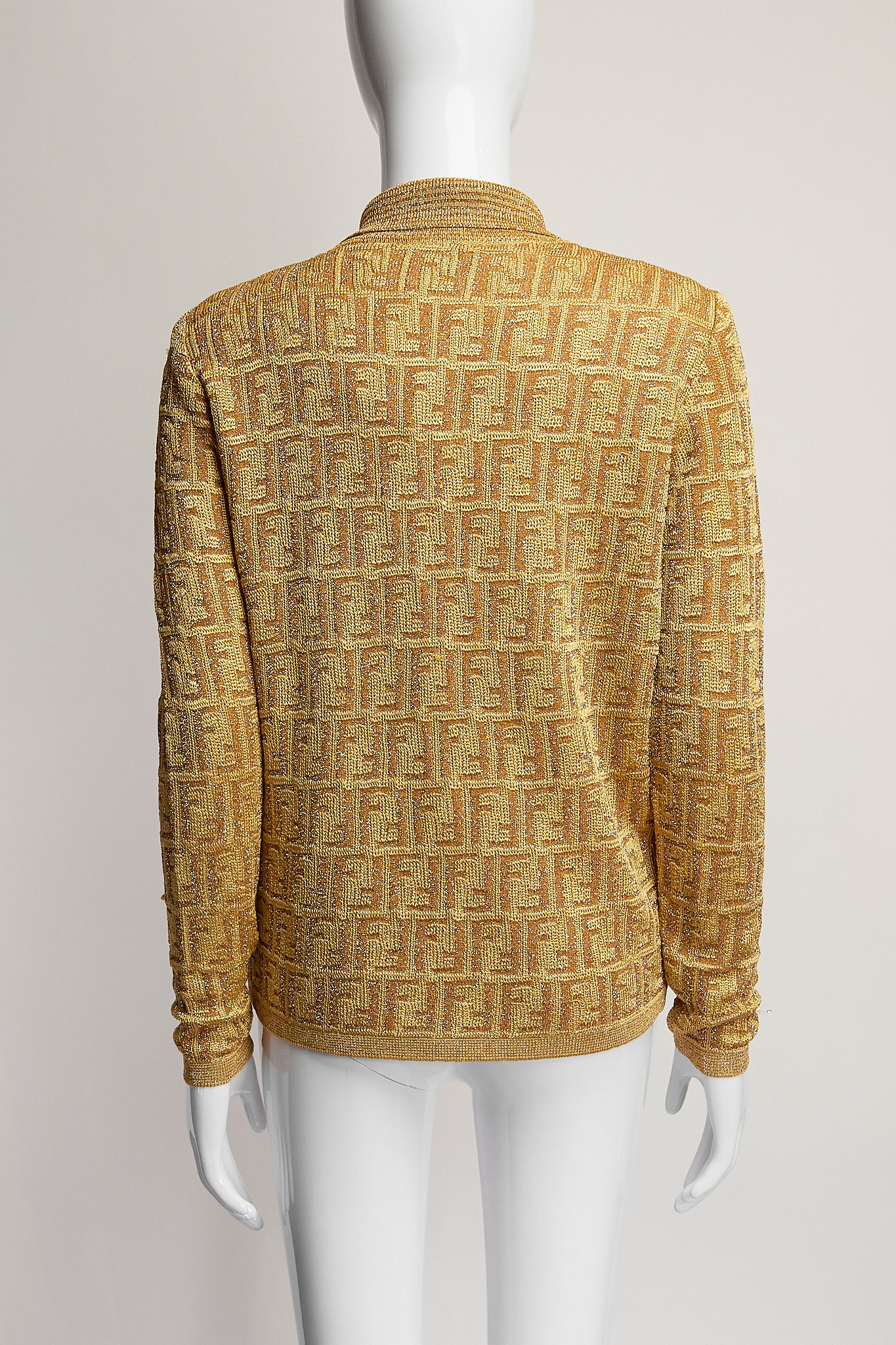 Fendi Gold Collared Sweater IT42 FR38