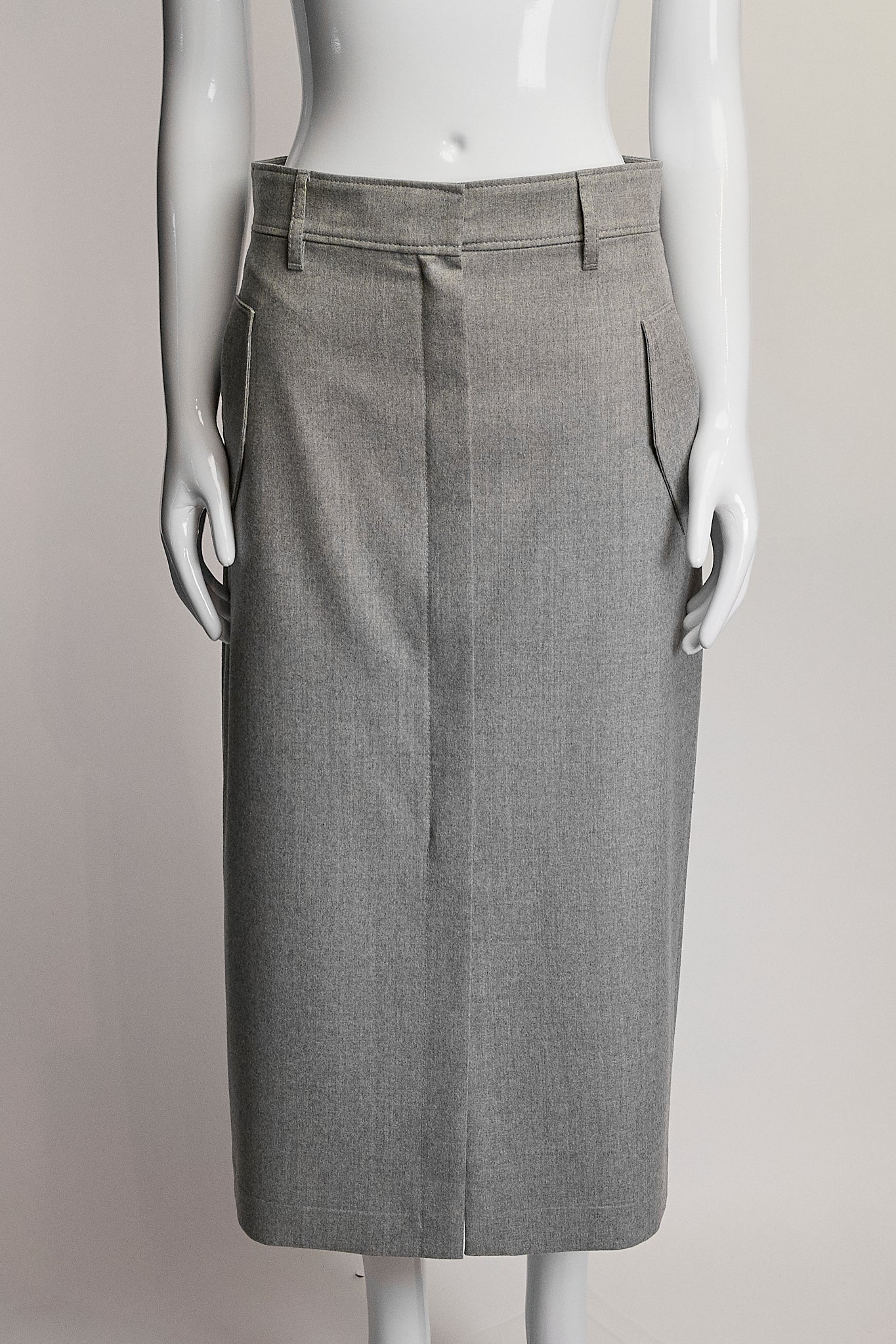 Brunello Cucinelli Grey Pencil Skirt