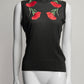 Dolce & Gabbana Floral Embroidered Black Cardiagan and Tank Set S