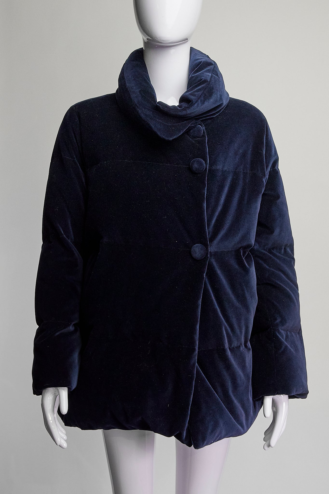 Carolina Herrera Navy Velvet Puffer M