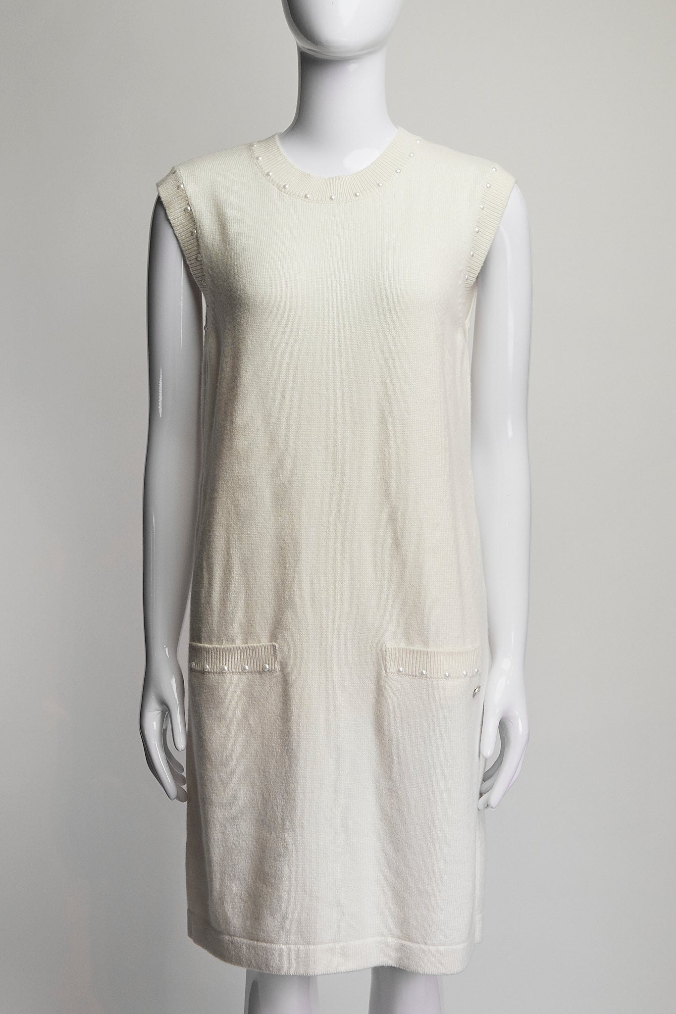 Chanel Tank Sweater Dress with Pearl Details FR36 IT40