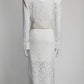 Alessandra Rich Lace Dress with Gold Hardware Belt IT40 FR36