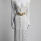 Alessandra Rich Lace Dress with Gold Hardware Belt IT40 FR36