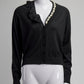 Simone Rocha Black Cardigan with Asymetrical Beading S