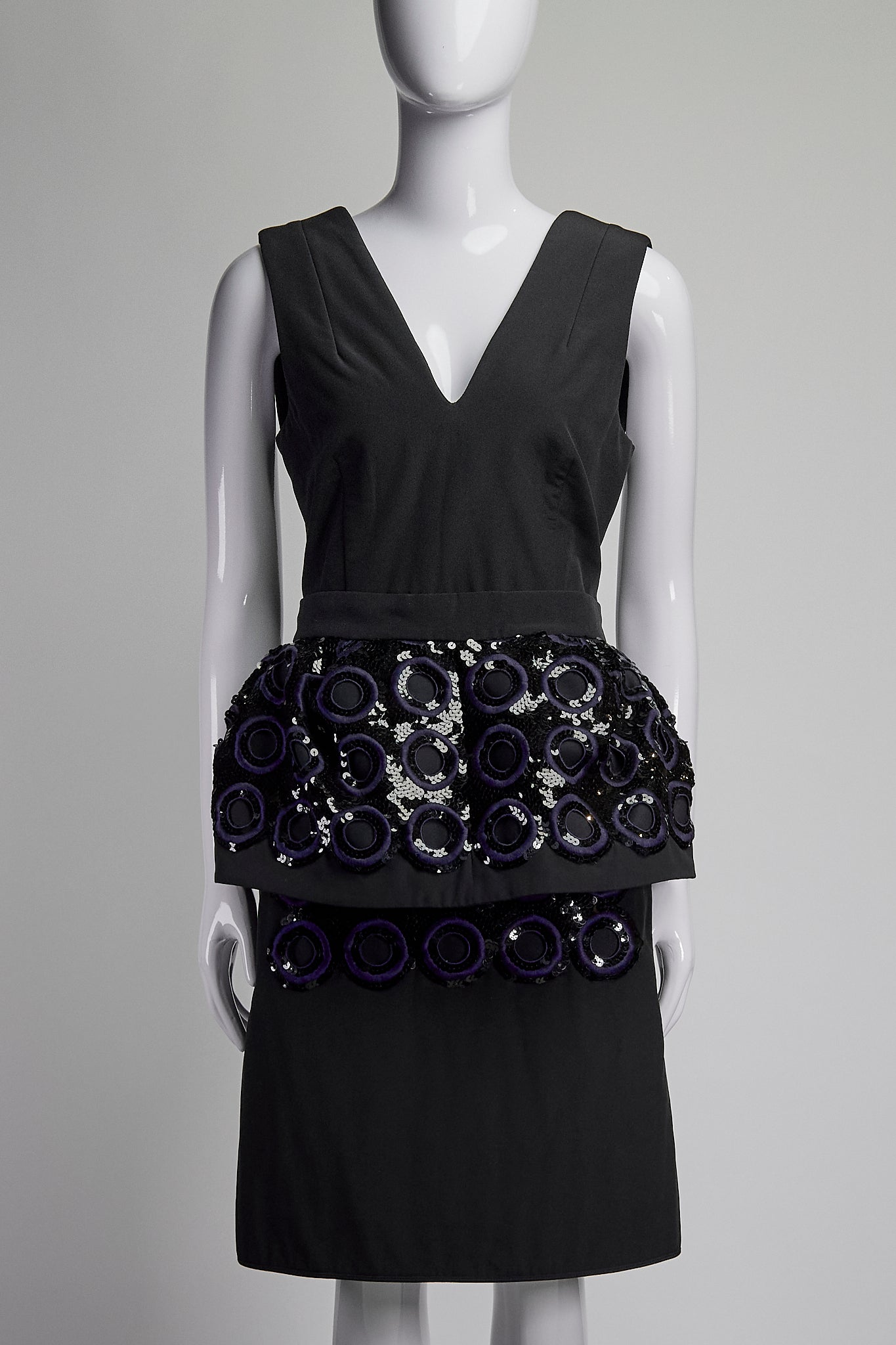 MARNI Embelished Dress with Detachable Peplum IT42 FR38