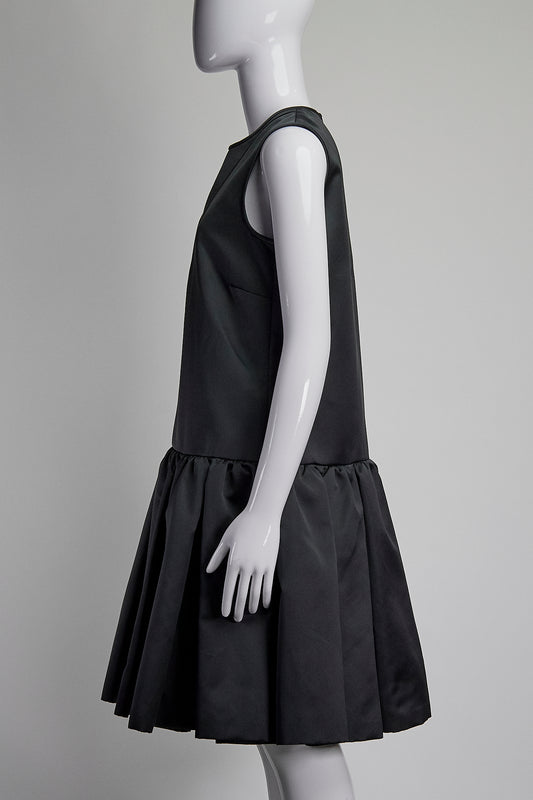 Rochas Pleated Black Tank Dress IT40 FR36