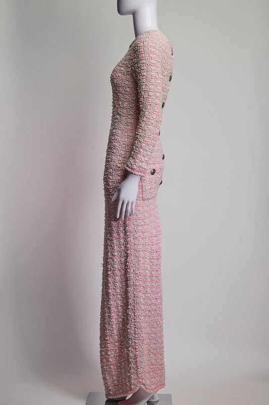 Balenciaga Pink Back to Front Tweed Dress S/M