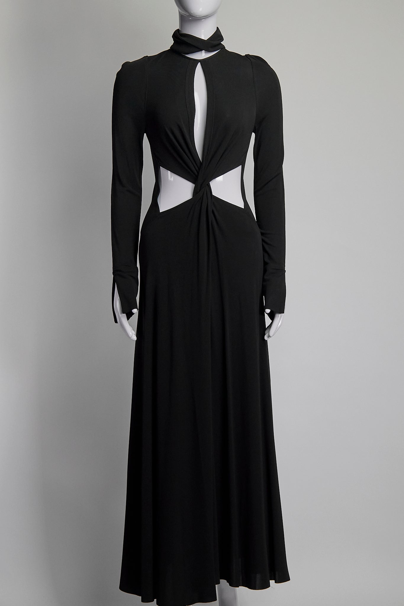 Victoria Beckham Black Cutouts Long Dress US2