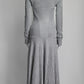 Alexander McQueen Metallic Silver Ribbed Dress S