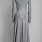 Alexander McQueen Metallic Silver Ribbed Dress S