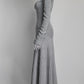 Alexander McQueen Metallic Silver Ribbed Dress S