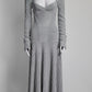 Alexander McQueen Metallic Silver Ribbed Dress S