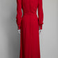 Alessandra Rich Red Long Sleeve Dress with Jewels IT42 FR38